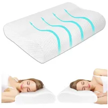 luxuskollektion Orthopädisches Memory Schaum Schlafkissen 80 x 40 cm Weiß