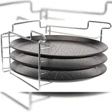 Excellent Houseware Ø Pizza-backblech Pizzablech 3er-set Backset mit Ständer Ø 30 cm