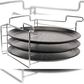 Excellent Houseware Ø Pizza-backblech Pizzablech 3er-set Backset mit Ständer Ø 30 cm