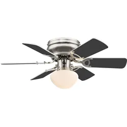 Deckenventilator Ventilator mit Fernbedienung Schlafzimmer Lüfter, silber, Sommer-/Wintermodus 3 Geschwindigkeiten, 1x E27 Fassung, 76 cm