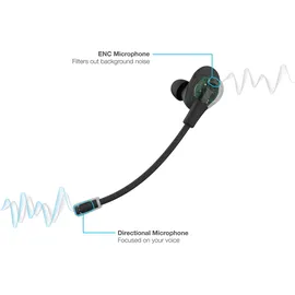 JLab Work Buds True Wireless Earbuds Black Bluetooth In-Ear-Kopfhörer, Abnehmbares Mikrofon mit Geräuschunterdrückung