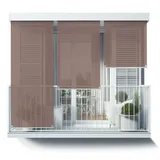 Tulup Senkrechtmarkise Standard-Balkonrollo 16 Farben Außenrollo Verdunkelungs-Balkonmarkise braun 140 cm x 180 cm