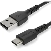 Startech StarTech.com 2m USB-A auf USB-C Ladekabel - USB 2.0 to USB C Cable - Black - Aramid Fiber - Thunderbolt