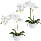 Creativ green Kunstorchidee Orchidee Phalaenopsis, Creativ green, Höhe 33 cm, im Design-Topf weiß