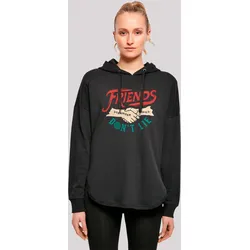 Kapuzenpullover F4NT4STIC "Stranger Things Friends Dont Lie Hands", Damen, Gr. M, schwarz, Obermaterial: 100% Baumwolle, casual, oversize, Langarm, Pullover, Premium Qualität