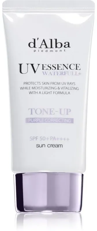 d'Alba Waterfull Purple Correcting Tone-Up Sun Cream tönende Sonnencrem für hydratisierte und strahlende Haut SPF 50+ 50 ml