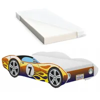 iGLOBAL Kinderbett Autobett Cars Bett Jugendbett 140 x 70 cm gelb