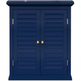 Teamson Home Wandschrank 2 Türen Navy Glancy Lamellenoptik