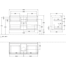 Villeroy & Boch Waschtischunterschrank 4 Auszüge 120 x 60,3 cm Peony Matt