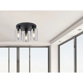 meine wunschleuchte Minimalistische LED Deckenleuchte (Ø22cm) 3-flammig schwarz