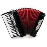 Classic Cantabile 72 Bass Akkordeon "Secondo V" - Tastenakkordeon - 3-chörig - 34 Diskanttasten - mit Riemen & Rucksack-Tasche - schwarz
