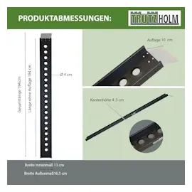 Baumarktplus TRUTZHOLM 1 x Auffahrschiene 194 cm Traglast 200kg Alu schwarz Auffahrrampe Rampe