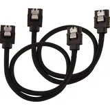 Corsair Premium Sleeved SATA 3 Kabel (6Gbps, 30 cm) Schwarz