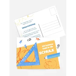 Einladungskarten Einschulung selbst gestalten mit Spruch und Fotos im Onlinedesigner bei Meine-Kartenmanufaktur.de
