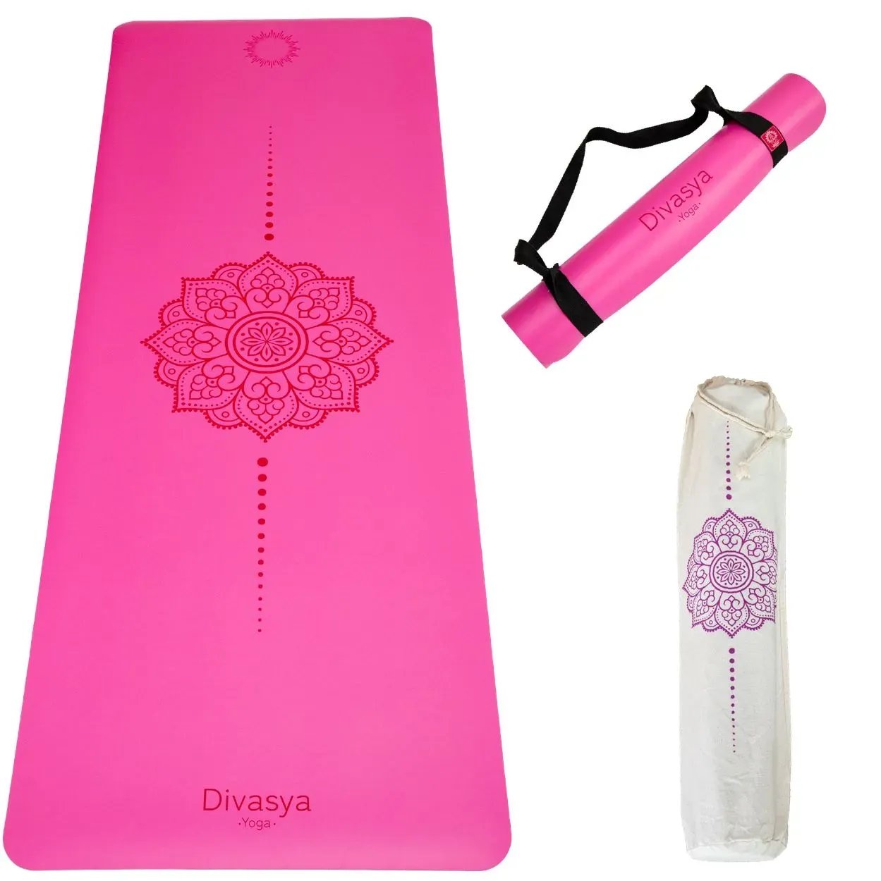 Divasya Yogamatte aus Eco-PU & Naturkautschuk 1 St pink