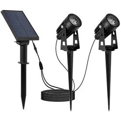 Doppelter verbundener Solarspot 200LM Schwarz Lumisky