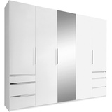 WIMEX Level 250 x 216 x 58 cm weiß mit Spiegeltüren und Schubladen