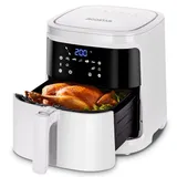 Aigostar - 7L Heißluftfritteuse Friteuse Heissluft 1900 W, Heissluftfriteuse, 7 Programmen, Warmhalten, 20 Rezepte, Ohne Öl, LED-Touchscreen, Weiß - Weiß