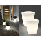 Konstsmide - Beleuchteter Pflanzkübel 2er Set Outdoor Led Blumentopf Ø 37cm Terrassenleuchten