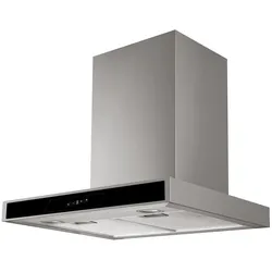 PKM 8060G Z 60cm Kamin-Dunstabzugshaube Edelstahl Glas schwarz Abluft Umluft