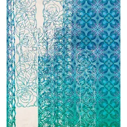 Vliestapete KOMAR "Art Nouveau", blau, B:2,5m L:2,8m, Vlies, Tapeten, 250x280 cm (Breite x Höhe)