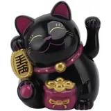 Mumusuki Winkekatze Solarbetriebene, Chinesische Lucky Cat, Glückskatze-Winkearm, Dekoration für Zuhause, Auto, Büro, Einweihungsgeschenk, Geschenkideen (Schwarz)