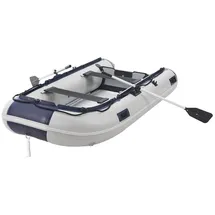 ArtSport Schlauchboot Paddelboot grau mit 2 Sitzbänken, Aluboden, Paddel, Pumpe, Tasche & Reparaturset