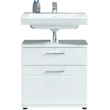 trendteam Waschbeckenunterschrank Monte (Waschtisch Unterschrank weiß Hochglanz, Breite 60 cm) mit Schublade und Klappe weiß