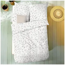 KAEPPEL Musselin Leaf Allover Beige 155 x 220 cm + 80 x 80 cm