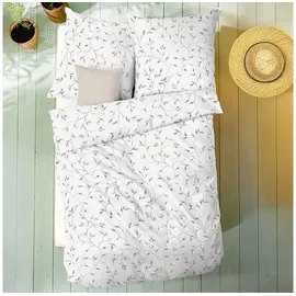 KAEPPEL Musselin Leaf Allover Beige 155 x 220 cm + 80 x 80 cm