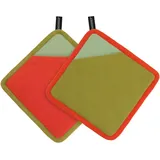 REMEMBER Topflappen 2er Set "Berry" - 100% Baumwolle - Gestreife Topflappen