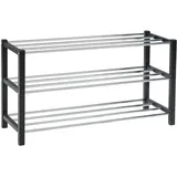 Schuhregal 80 x 45 x 28 cm schwarz / schwarz
