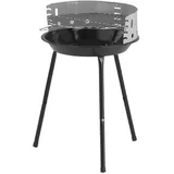Michelino Standgrill Ø 36cm Feuerschale und Winschutz emailiert Grillrost verchromt BBQ Grill Holzgrill Säulengrill grau