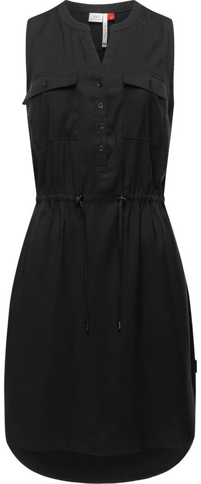 Ragwear Blusenkleid Roisin stylisches Sommerkleid mit Bindeband schwarz XL (42)