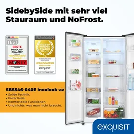 Exquisit SBS546-040E Side-by-Side (442 l, 1770 mm hoch, Inoxlook-az)