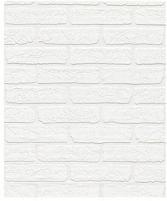 Rasch Wallton Vliestapete Mauersteine I  (Weiß, Steinoptik, 25 x 1,06 m)