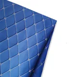 Yimihua Kunstleder gesteppt kaschiert Leder Stoff Kunstleder Meterware Bezugsstoff Polsterstoff Lederoptik für Handwerk DIY nähen 1,4m breit (Color:Blau)