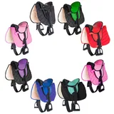 PFIFF 103106 Sattelset für Shettys oder Holzpferde, Komplettset, Kindersattel, Grün