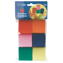 Stylex Schreibwaren Bastelband 6 Rollen Deko Krepp Papier Krepppapier je 10m