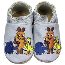 HOBEA-Germany Krabbelschuhe Maus, Elefant und Ente grau 20/21 - 18 Monate) Krabbelsohle