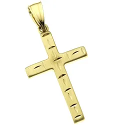 Kreuz-Anhänger FIRETTI "Schmuck Geschenk Gold 333 Halsschmuck Anhänger für Halskette Kreuz", gold (gelbgoldfarben), Schmuckanhänger, Damen, Gelbgold 333, 0,85 g