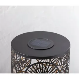 Dehner Solar-Laterne Metall Kunststoff Ø 18,5 cm Höhe 69 cm Dämmerungssensor schwarz