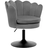 Woltu Polsterstuhl (1 St), Schminktisch Stuhl mit Lehne, Blumenform, 360° drehbar grau