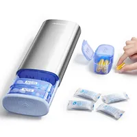 VAYDEER Tablettenbox 14 Tage Pillendose 7 Tage [Trockensicher] [Lichtgeschützt] [Aluminium] [BPA-frei] Großes Fassungsvermögen Doppelfach AM PM mit Datumslabel Reisebox für Medikamente, Silber