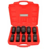 10tlg Schlagschrauber Nüsse Set|3/4" Tief Schlagschraubereinsatz|Größen 17 19 21 24 27 30 32 34 36 41 mm Vielzahn Nuss | 12 Punkte Schlagnuss-Satz | Cr-Mo Stahl