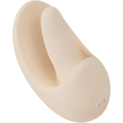 Silikon-Auflegevibrator mit Zunge, 10 cm, creme