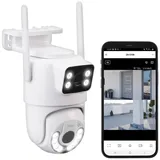 7links Aussenkamera: Dual-Objektiv-IP-Außen-Kamera, 2X 2K, 3MP, Pan-Tilt, 360°, WLAN, IP54 (Smarte Überwachungskamera, Dual-Objektiv-Überwachungskamera, Outdoor)