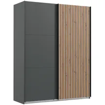 WIMEX Schwebetürenschrank »Andorra by fresh to go«, Mit 3D-Leisten für Akustikpaneel-Optik schwarz