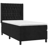 vidaXL Boxspringbett mit Matratze Schwarz 90x200 cm Samt