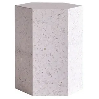 Tikamoon Beistelltisch Sofaende aus Premium-Terrazzo Pink Zoé weiß